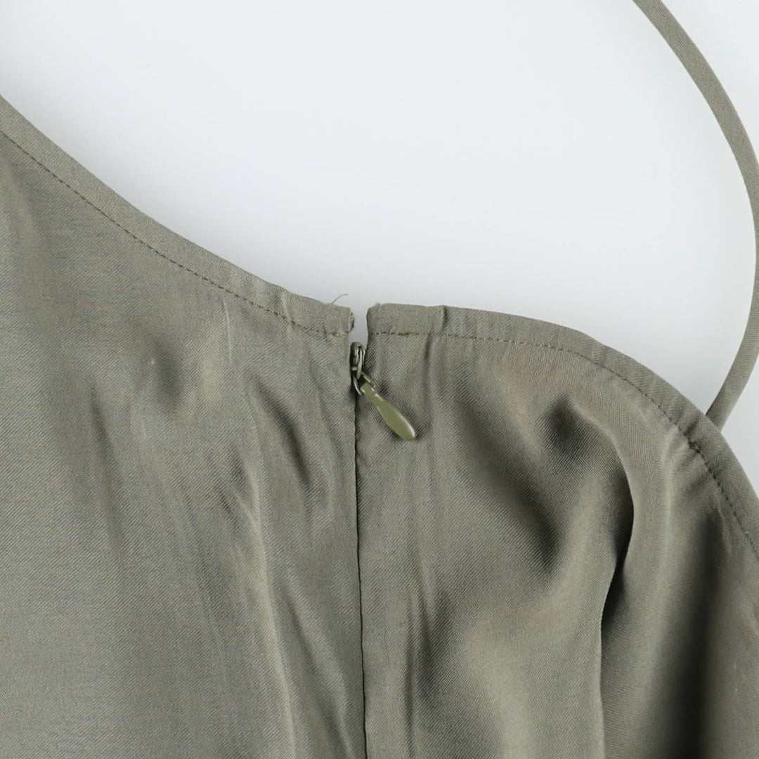 2000'S Calvin Klein Long Camisole Dress, Women's Size XS Viscose Khaki type sage green Vintage Second Hand