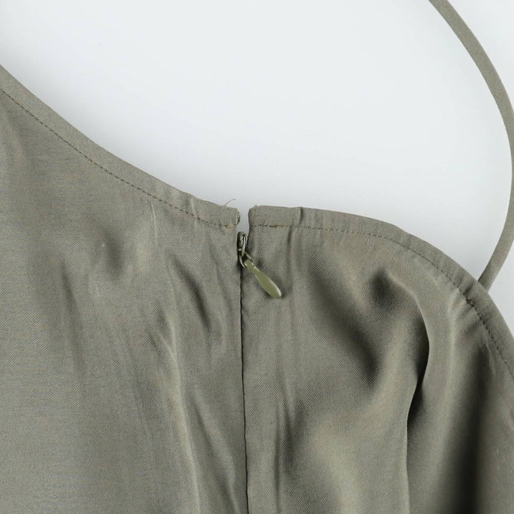 2000'S Calvin Klein Long Camisole Dress, Women's Size XS Viscose Khaki type sage green Vintage Second Hand
