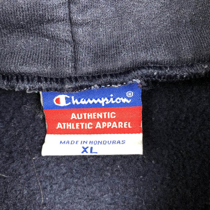 Champion Authentic Athletic Apparel College Pullover Hoodie, Men's XL cotton navy blue type Vintage Second Hand