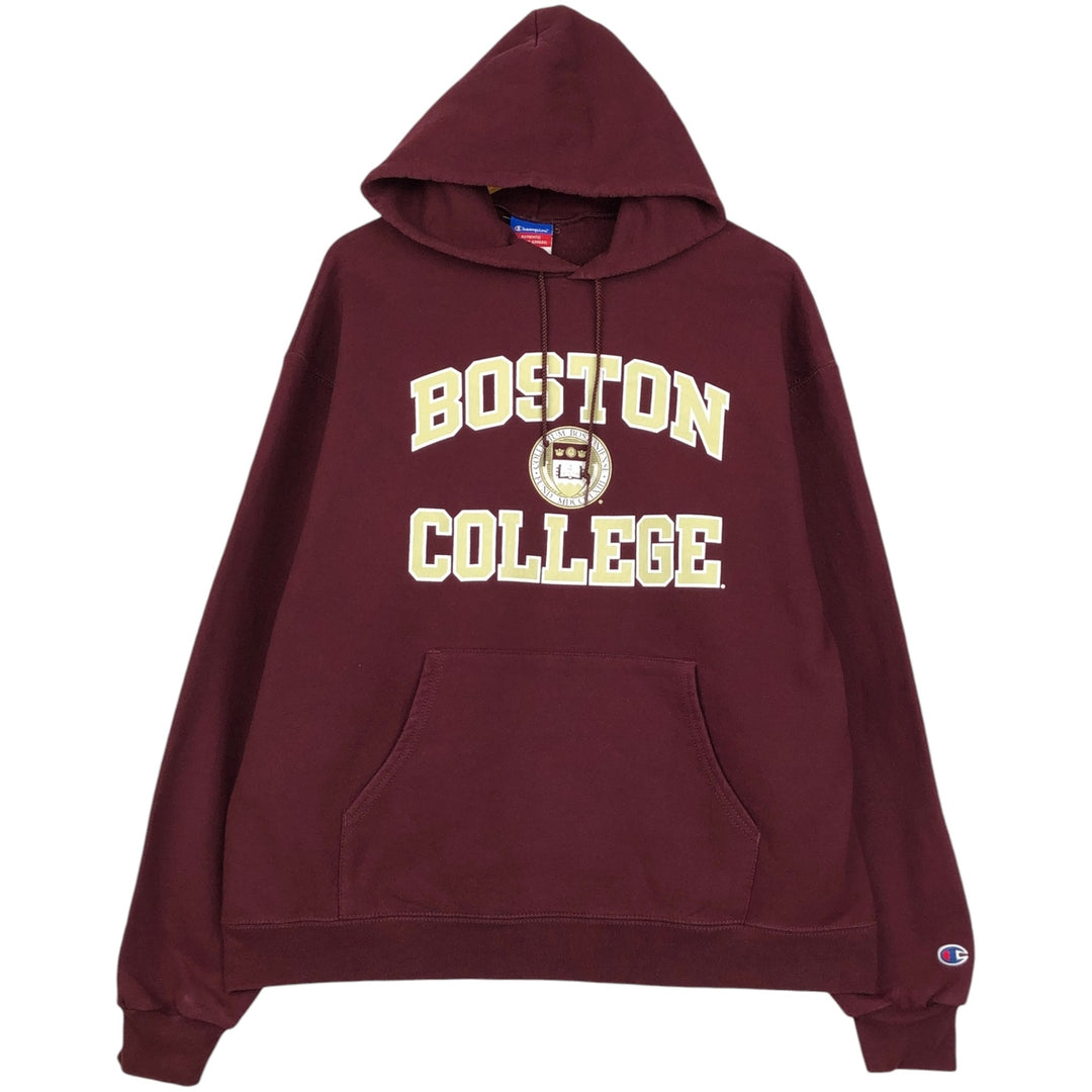 Champion Authentic Athletic Apparel Boston University College Sweatshirt Pullover Hoodie (Men's Size XL) unclear wine-red Vintage Second Hand