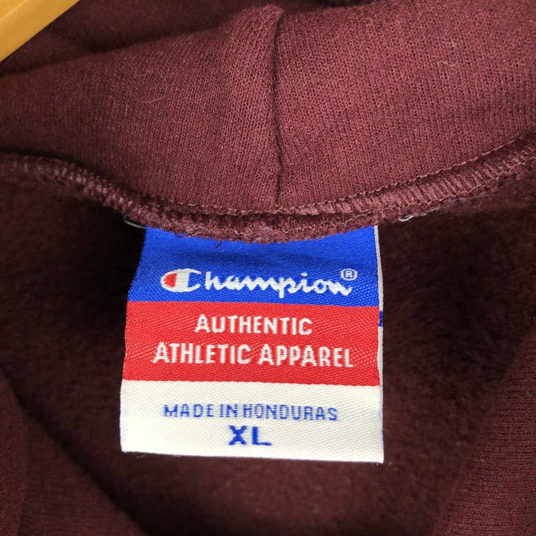 Champion Authentic Athletic Apparel Boston University College Sweatshirt Pullover Hoodie (Men's Size XL) unclear wine-red Vintage Second Hand