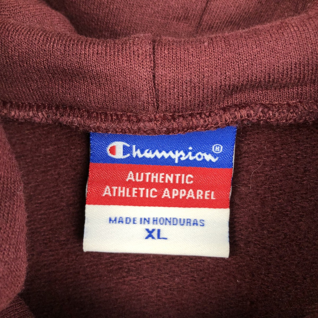 2000'S Champion Authentic Athletic Apparel College Sweatshirt Pullover Hoodie, Men's Size XL (approx.) cotton wine-red Vintage Second Hand