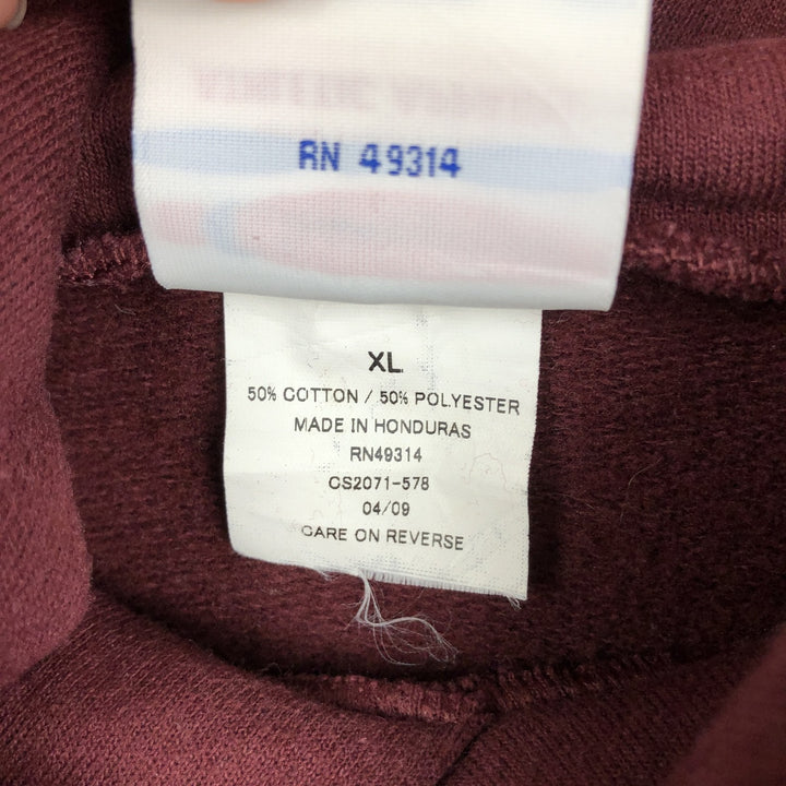 2000'S Champion Authentic Athletic Apparel College Sweatshirt Pullover Hoodie, Men's Size XL (approx.) cotton wine-red Vintage Second Hand