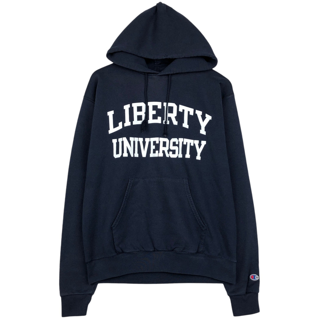 Champion Authentic Athletic Apparel College Sweatshirt Pullover Hoodie, Men's Size M (approx.) unclear navy blue type Vintage Second Hand