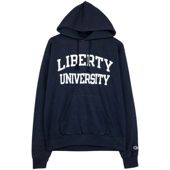Champion Authentic Athletic Apparel College Sweatshirt Pullover Hoodie, Men's Size M (approx.) unclear navy blue type Vintage Second Hand