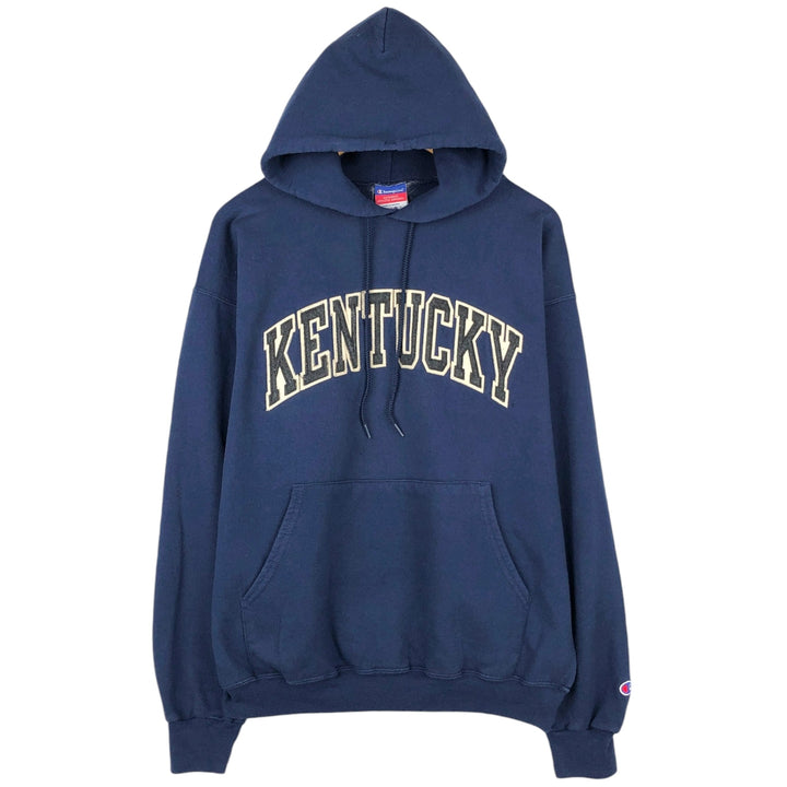 2000'S Champion Authentic Athletic Apparel College Pullover Hoodie, Men's Size L cotton navy blue type Vintage Second Hand