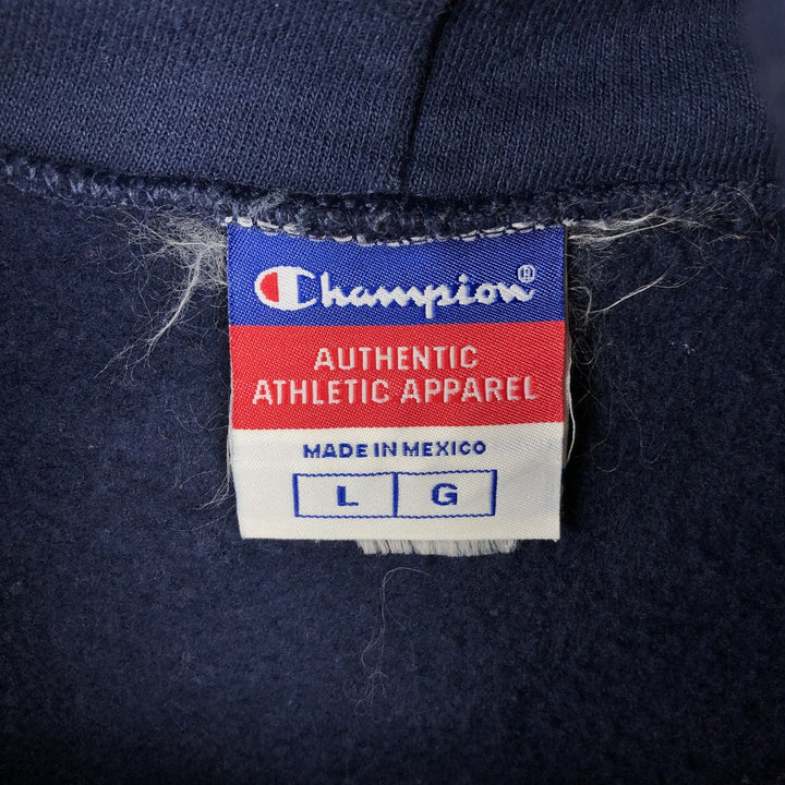 2000'S Champion Authentic Athletic Apparel College Pullover Hoodie, Men's Size L cotton navy blue type Vintage Second Hand