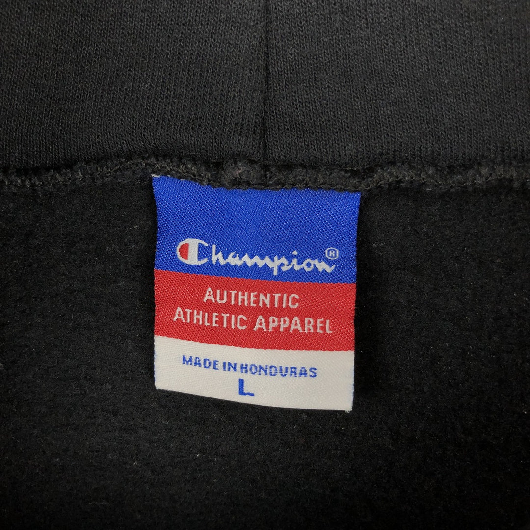 2000'S Champion Authentic Athletic Apparel College Sweatshirt Pullover Hoodie, Men's Size L (approx.) cotton black type Vintage Second Hand