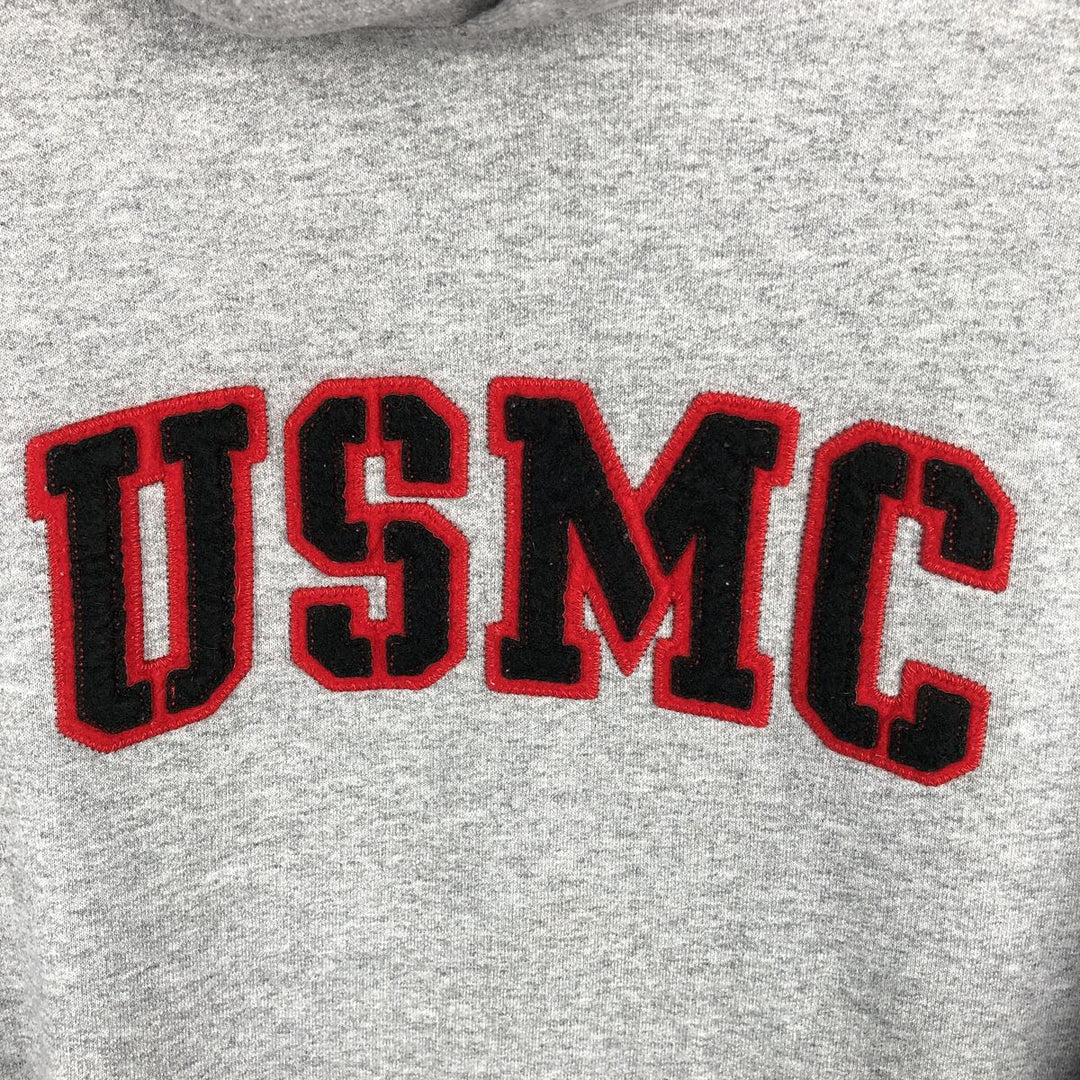 2000'S Champion Authentic Athletic Capparel USMC (United States Marine Corps) Sweatshirt Pullover Hoodie, Men's Size L (approx.) cotton gray type Vintage Second Hand