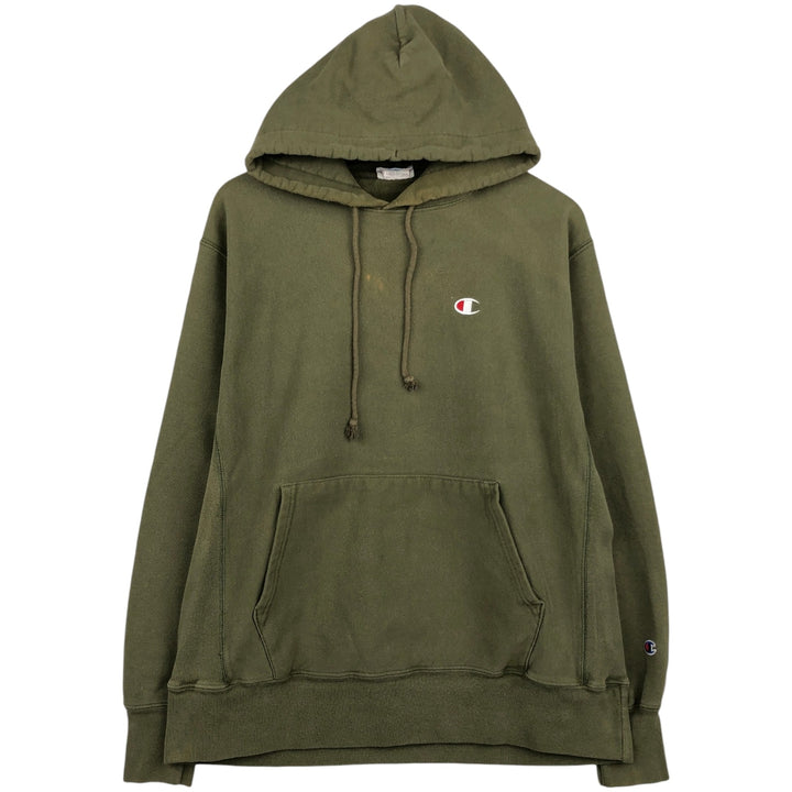 Champion REVERSE WEAVE Reverse Weave Sweat Pullover Hoodie Men's L size cotton Khaki type Vintage Second Hand