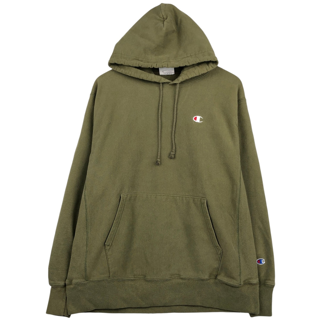 Champion REVERSE WEAVE Reverse Weave Sweat Pullover Hoodie Men's L size cotton Khaki type Vintage Second Hand