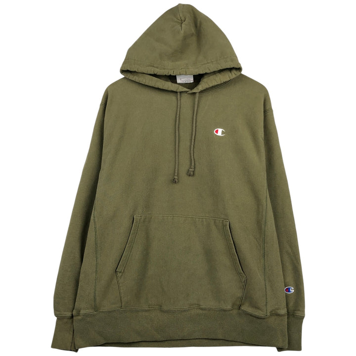 Champion REVERSE WEAVE Reverse Weave Sweat Pullover Hoodie Men's L size cotton Khaki type Vintage Second Hand