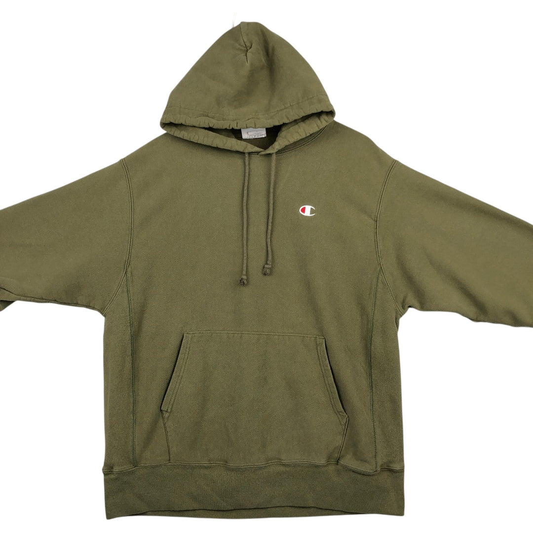 Champion REVERSE WEAVE Reverse Weave Sweat Pullover Hoodie Men's L size cotton Khaki type Vintage Second Hand