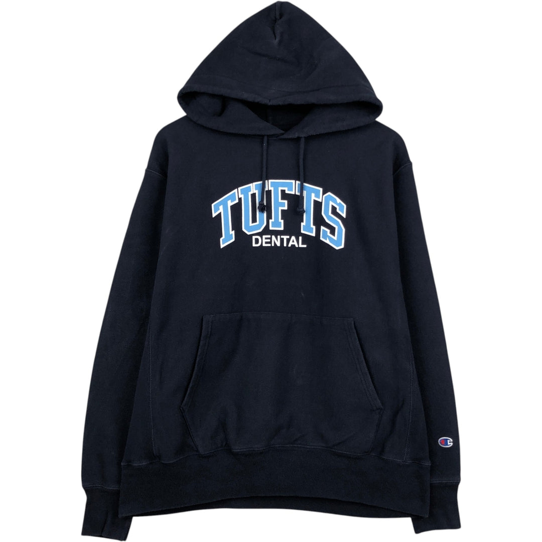 Champion REVERSE WEAVE Reverse Weave College Sweat Pullover Hoodie Men's L size cotton navy blue type Vintage Second Hand