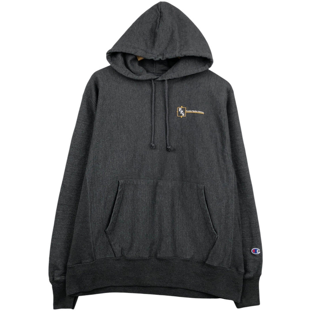 Champion Reverse Weave Precision Pipeline Solutions Adva Sweat Pullover Hoodie, Men's Size L (approx.) cotton gray type Vintage Second Hand