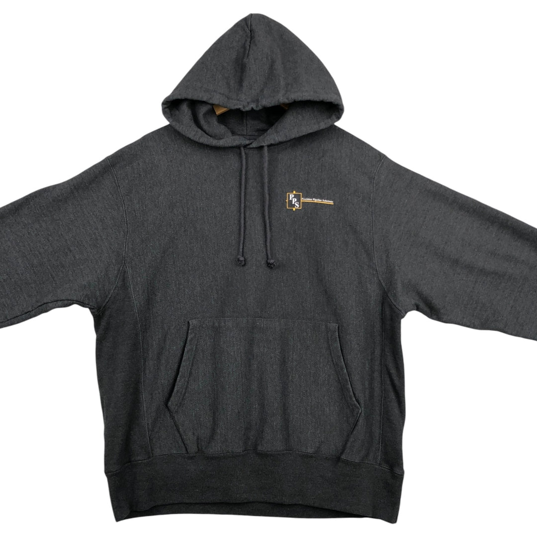 Champion Reverse Weave Precision Pipeline Solutions Adva Sweat Pullover Hoodie, Men's Size L (approx.) cotton gray type Vintage Second Hand