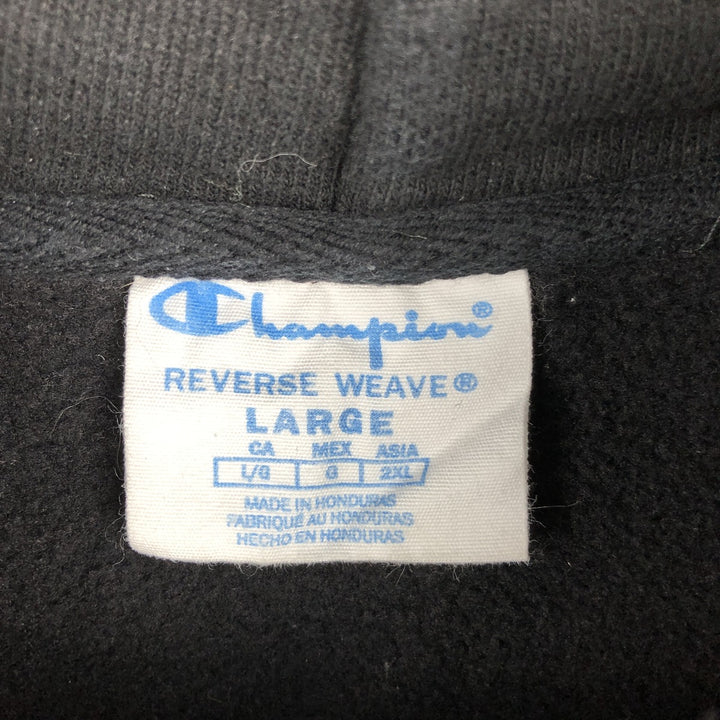 Champion REVERSE WEAVE Reverse Weave No Eyes Plain Blank Sweatshirt Hoodie Men's L Size cotton black type Vintage Second Hand