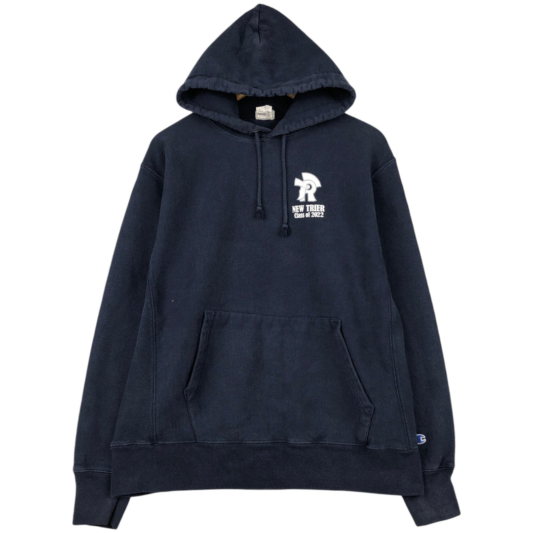 Champion REVERSE WEAVE Reverse Weave College Sweat Pullover Hoodie Men's L size cotton navy blue type Vintage Second Hand