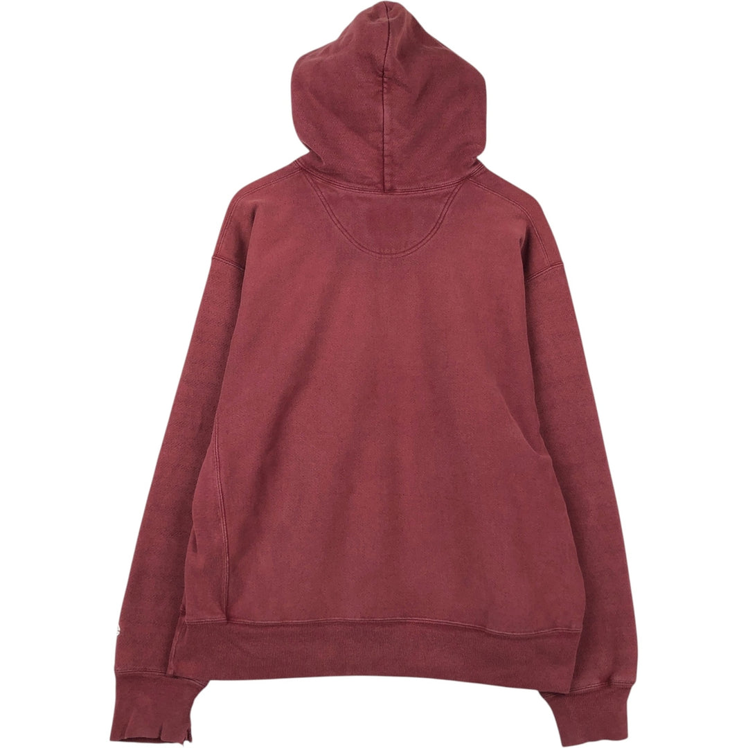 2000'S Champion Premium Reverse Weave Blank Sweatshirt Hoodie (Men's Size L equivalent) cotton burgundy type Vintage Second Hand