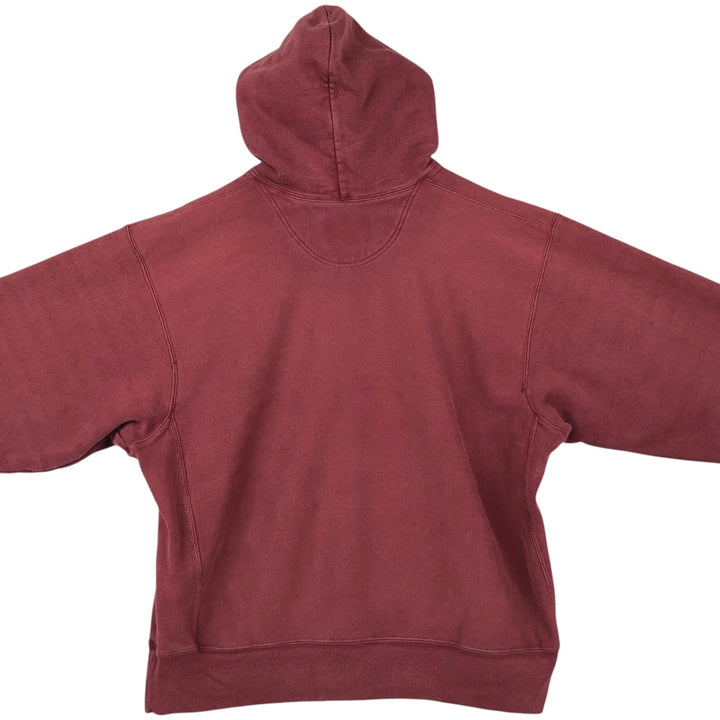 2000'S Champion Premium Reverse Weave Blank Sweatshirt Hoodie (Men's Size L equivalent) cotton burgundy type Vintage Second Hand