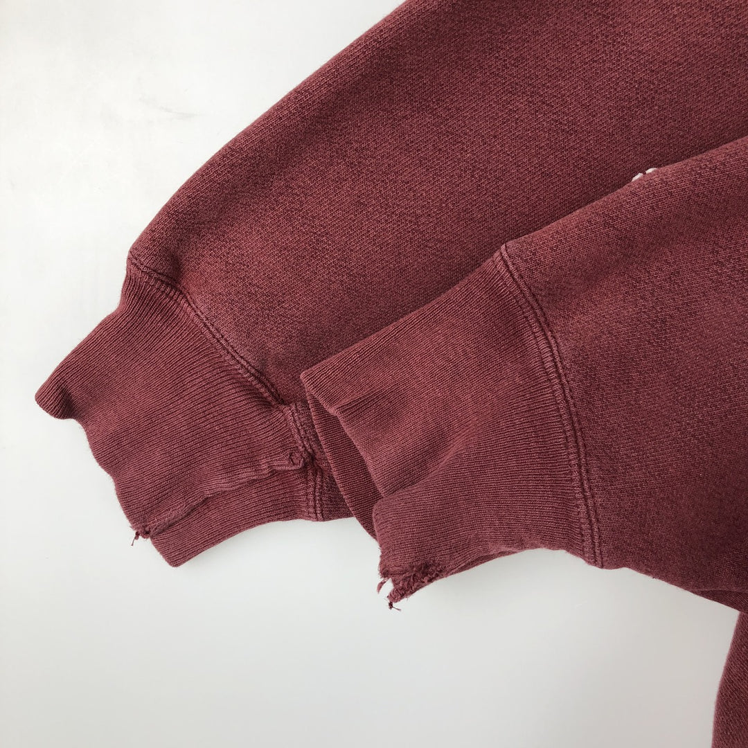 2000'S Champion Premium Reverse Weave Blank Sweatshirt Hoodie (Men's Size L equivalent) cotton burgundy type Vintage Second Hand