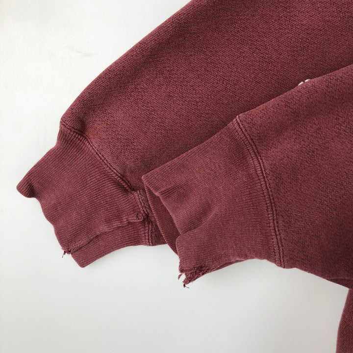 2000'S Champion Premium Reverse Weave Blank Sweatshirt Hoodie (Men's Size L equivalent) cotton burgundy type Vintage Second Hand