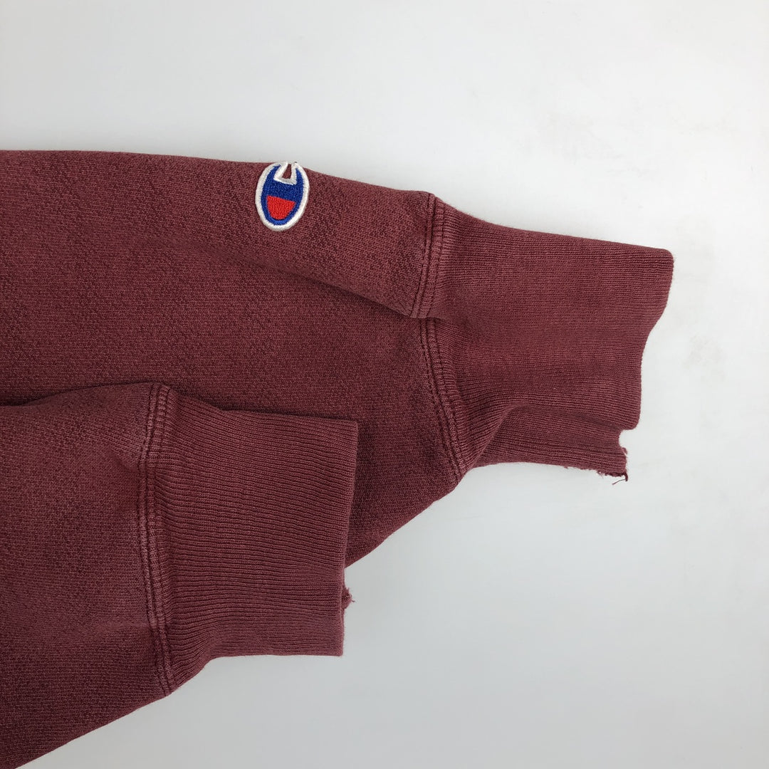 2000'S Champion Premium Reverse Weave Blank Sweatshirt Hoodie (Men's Size L equivalent) cotton burgundy type Vintage Second Hand