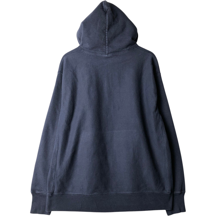 Champion Reverse Weave Plain Blank Sweatshirt Hoodie (Men's XL equivalent) cotton navy blue type Vintage Second Hand