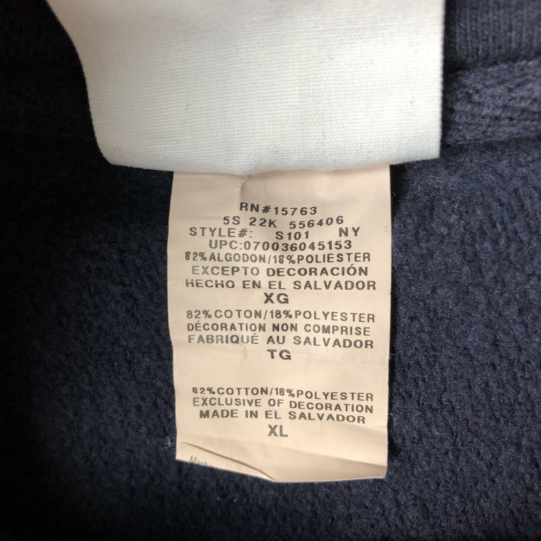 Champion Reverse Weave Plain Blank Sweatshirt Hoodie (Men's XL equivalent) cotton navy blue type Vintage Second Hand