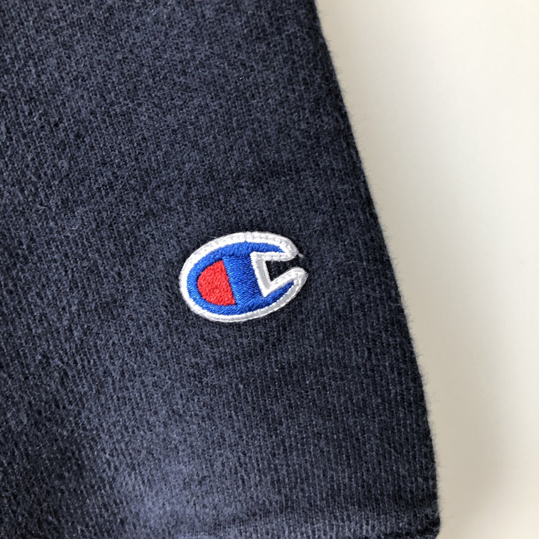 Champion Reverse Weave Plain Blank Sweatshirt Hoodie (Men's XL equivalent) cotton navy blue type Vintage Second Hand
