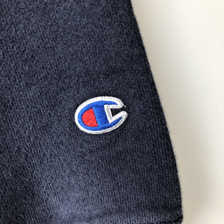 Champion Reverse Weave Plain Blank Sweatshirt Hoodie (Men's XL equivalent) cotton navy blue type Vintage Second Hand