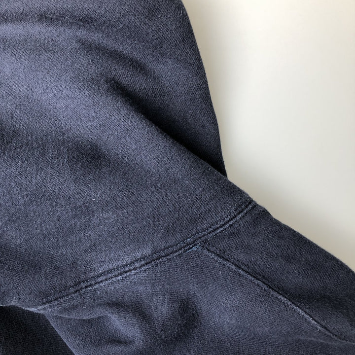 Champion Reverse Weave Plain Blank Sweatshirt Hoodie (Men's XL equivalent) cotton navy blue type Vintage Second Hand