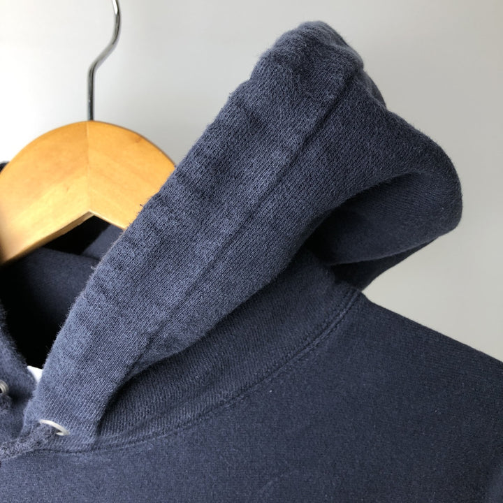 Champion Reverse Weave Plain Blank Sweatshirt Hoodie (Men's XL equivalent) cotton navy blue type Vintage Second Hand