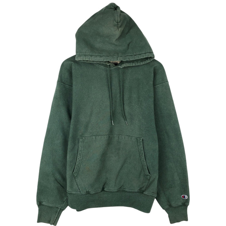 2000'S Champion Premium Reverse Weave Blank Sweatshirt Hoodie, Men's Size L cotton green type Vintage Second Hand