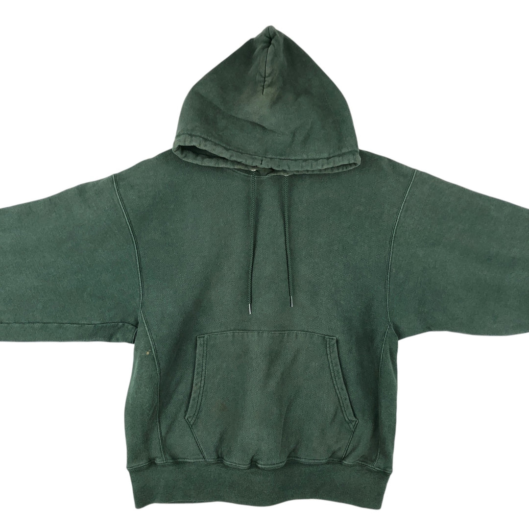2000'S Champion Premium Reverse Weave Blank Sweatshirt Hoodie, Men's Size L cotton green type Vintage Second Hand