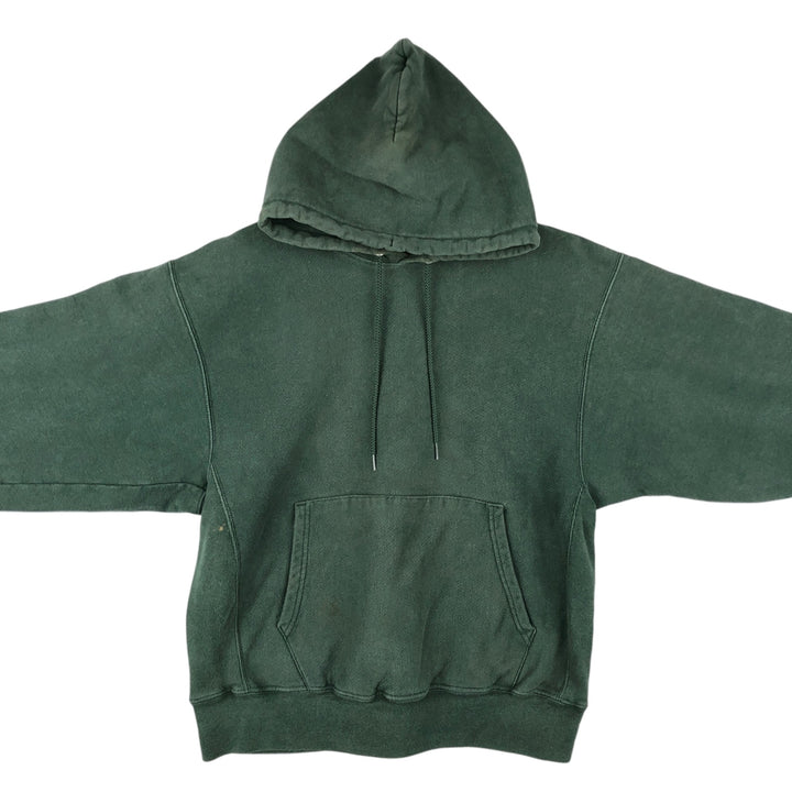 2000'S Champion Premium Reverse Weave Blank Sweatshirt Hoodie, Men's Size L cotton green type Vintage Second Hand