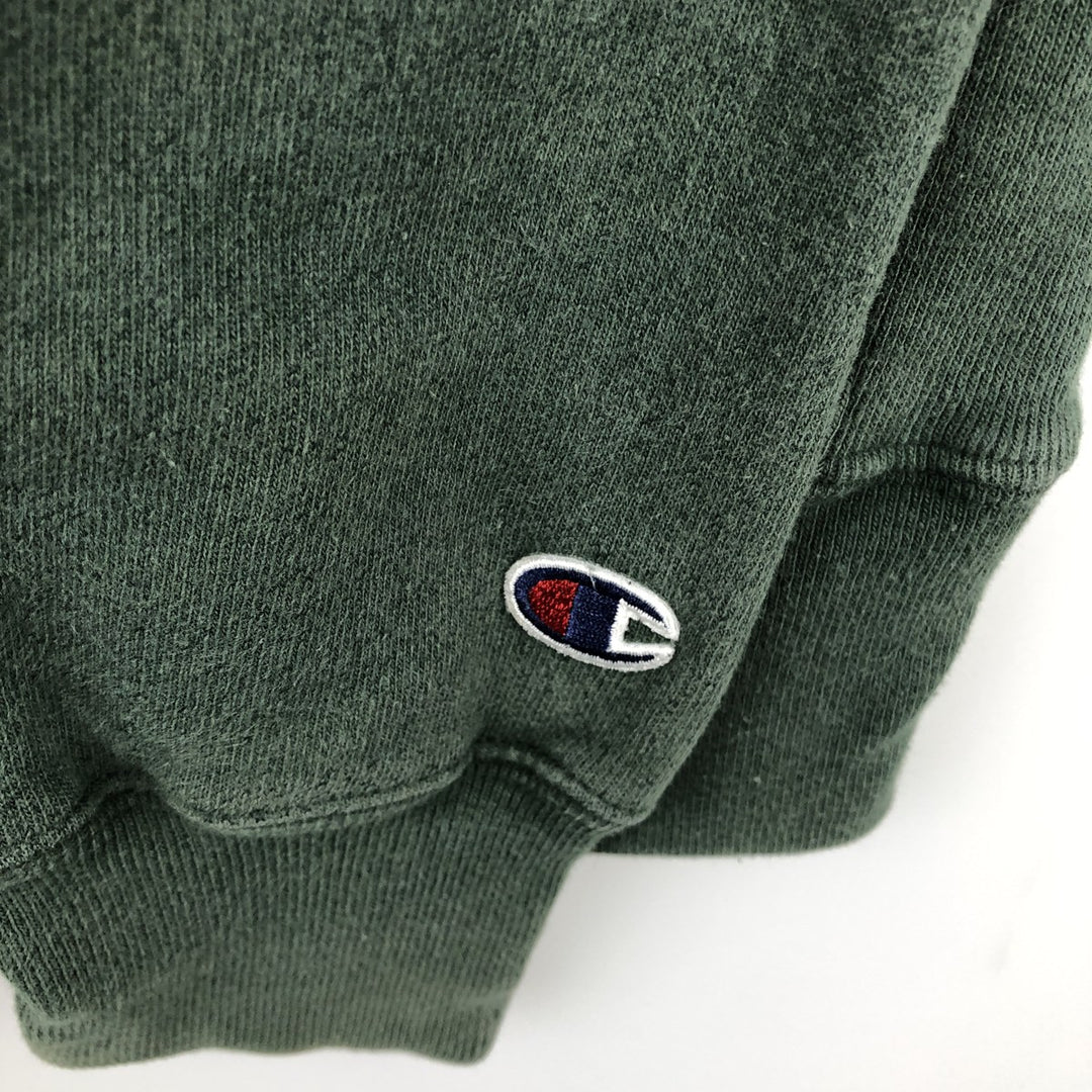 2000'S Champion Premium Reverse Weave Blank Sweatshirt Hoodie, Men's Size L cotton green type Vintage Second Hand