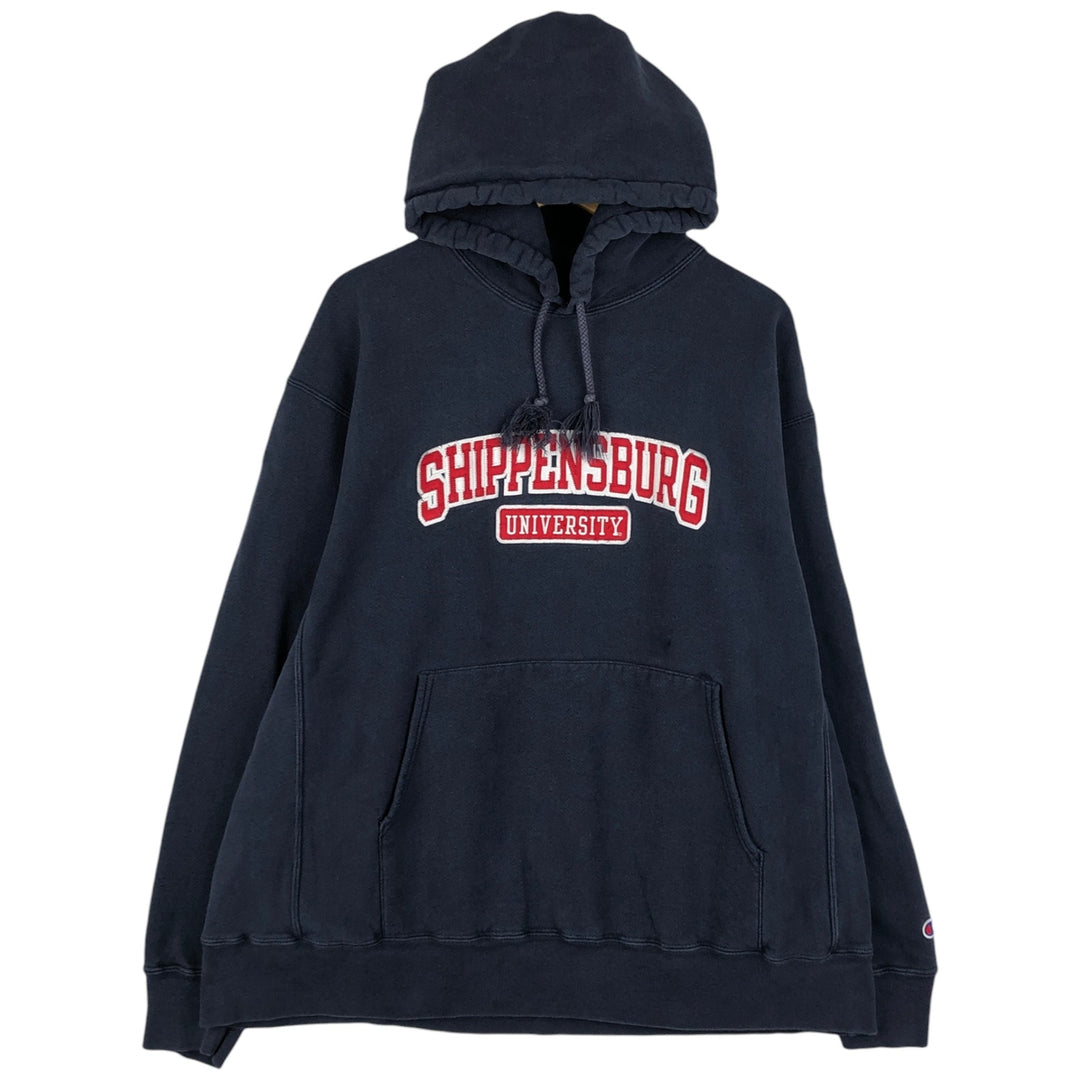 2000'S Champion Original Reverse Weave College Pullover Hoodie, Men's XL cotton navy blue type Vintage Second Hand