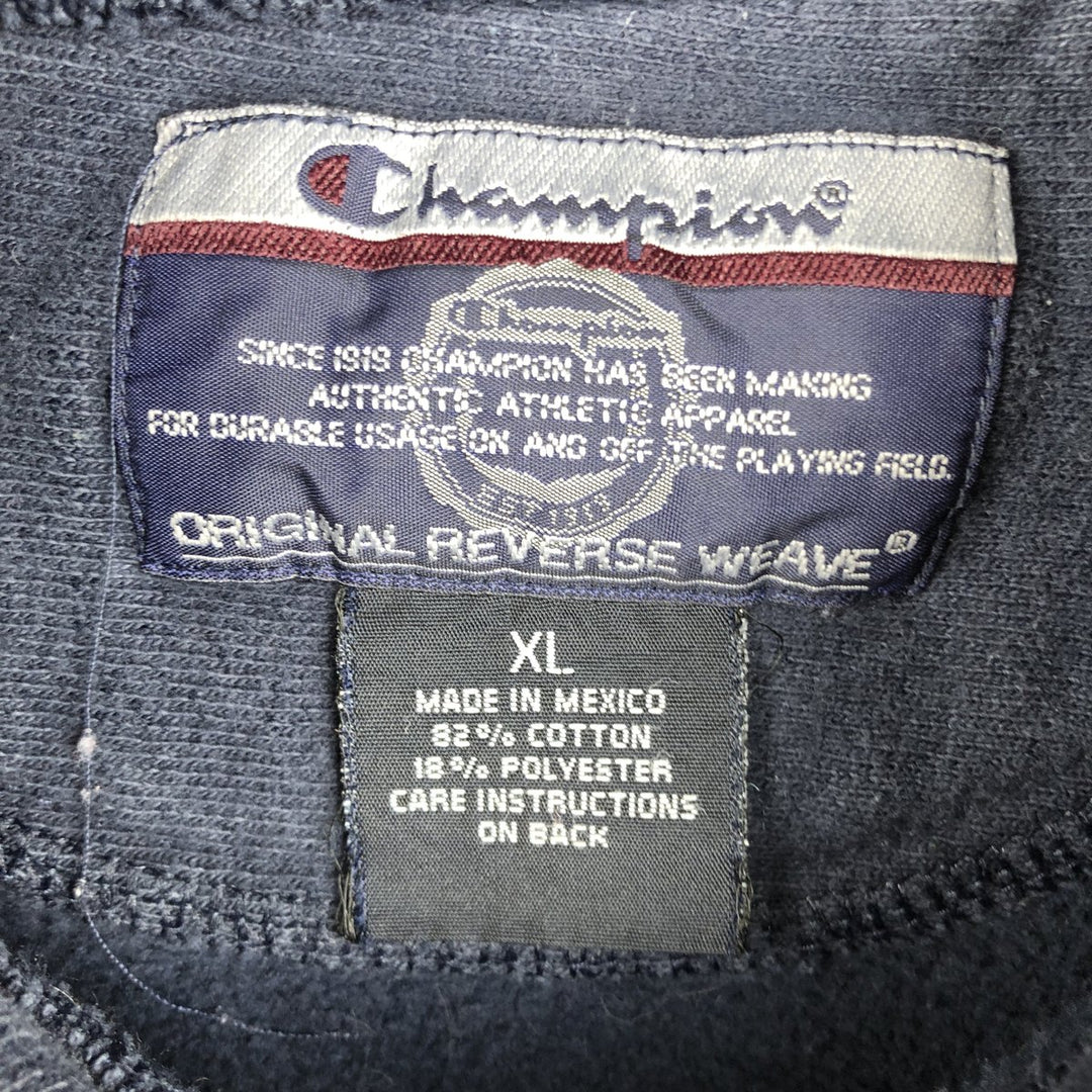 2000'S Champion Original Reverse Weave College Pullover Hoodie, Men's XL cotton navy blue type Vintage Second Hand