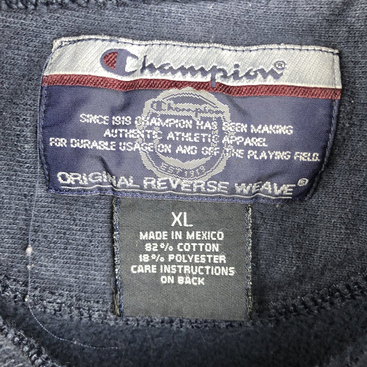 2000'S Champion Original Reverse Weave College Pullover Hoodie, Men's XL cotton navy blue type Vintage Second Hand