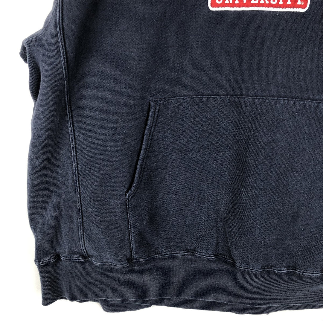 2000'S Champion Original Reverse Weave College Pullover Hoodie, Men's XL cotton navy blue type Vintage Second Hand