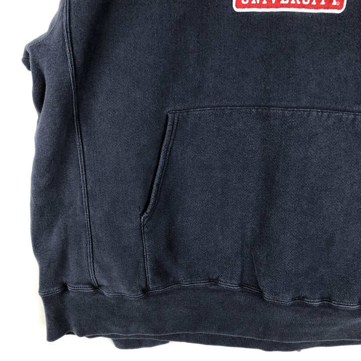 2000'S Champion Original Reverse Weave College Pullover Hoodie, Men's XL cotton navy blue type Vintage Second Hand