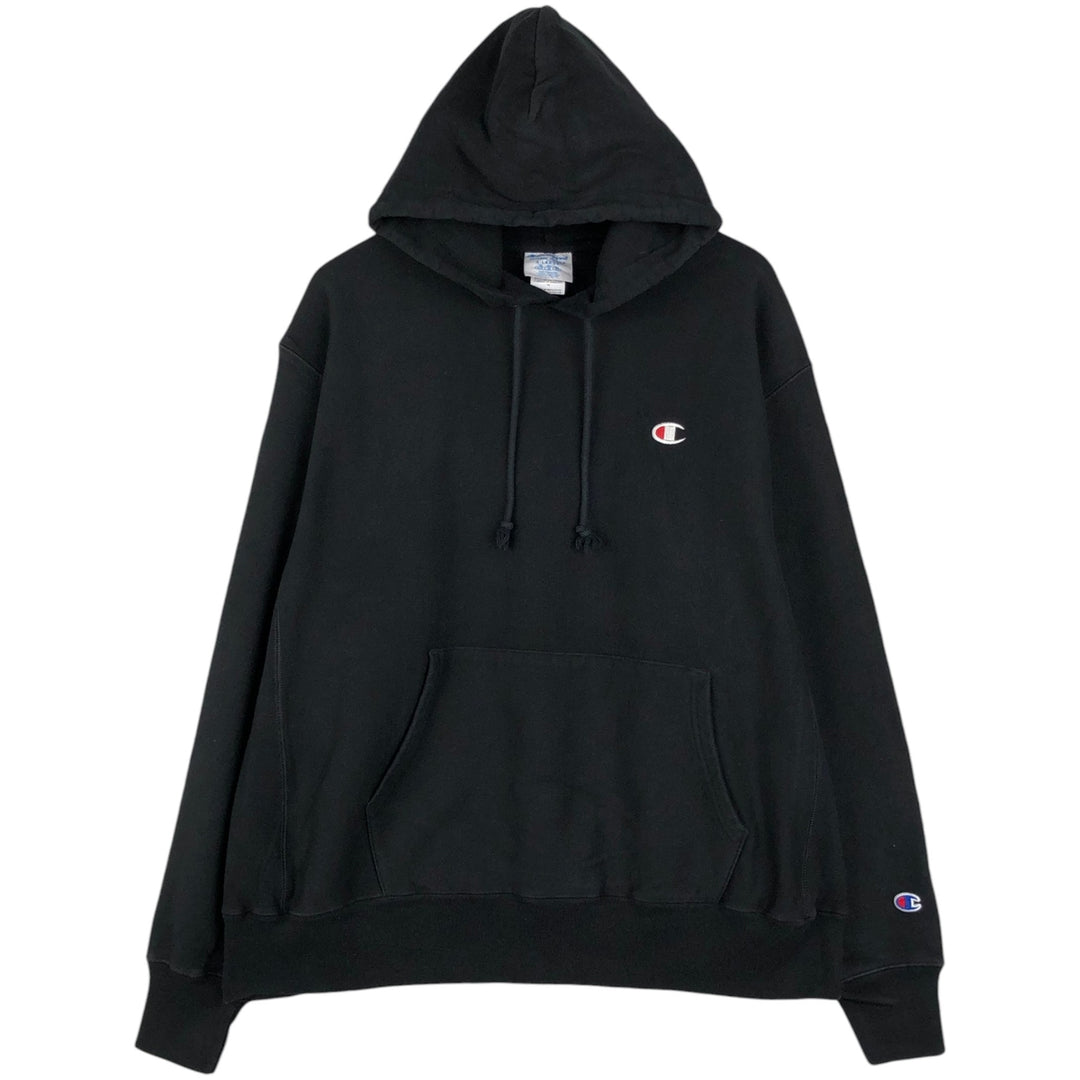 Champion REVERSE WEAVE Reverse Weave Sweat Pullover Hoodie Men's XL cotton black type Vintage Second Hand