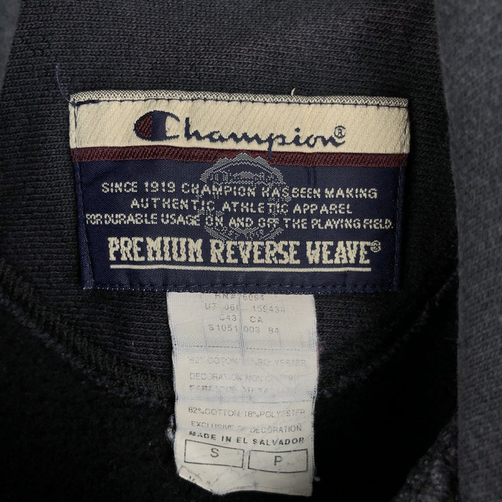 2000'S Champion PREMIUM REVERSE WEAVE Premium Reverse Weave Sweatshirt Pullover Hoodie, Men's Size Small cotton navy blue type Vintage Second Hand