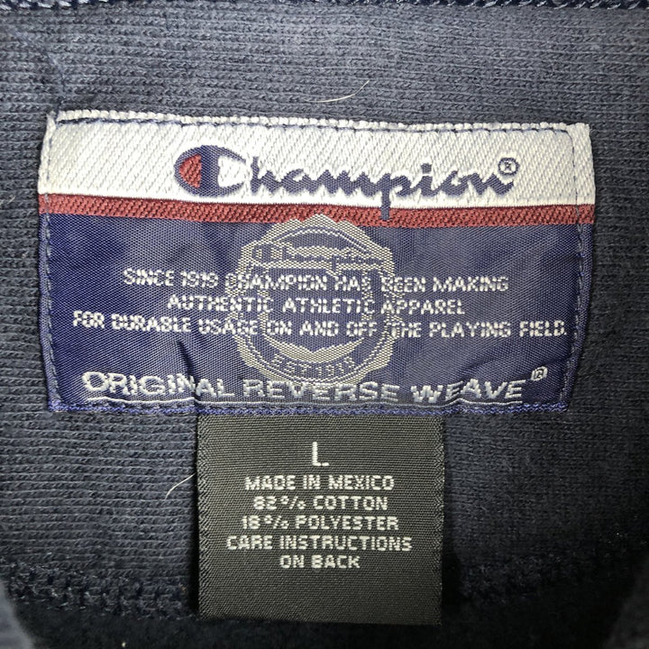 2000'S Champion Original Reverse Weave College Pullover Hoodie, Men's Size L cotton navy blue type Vintage Second Hand