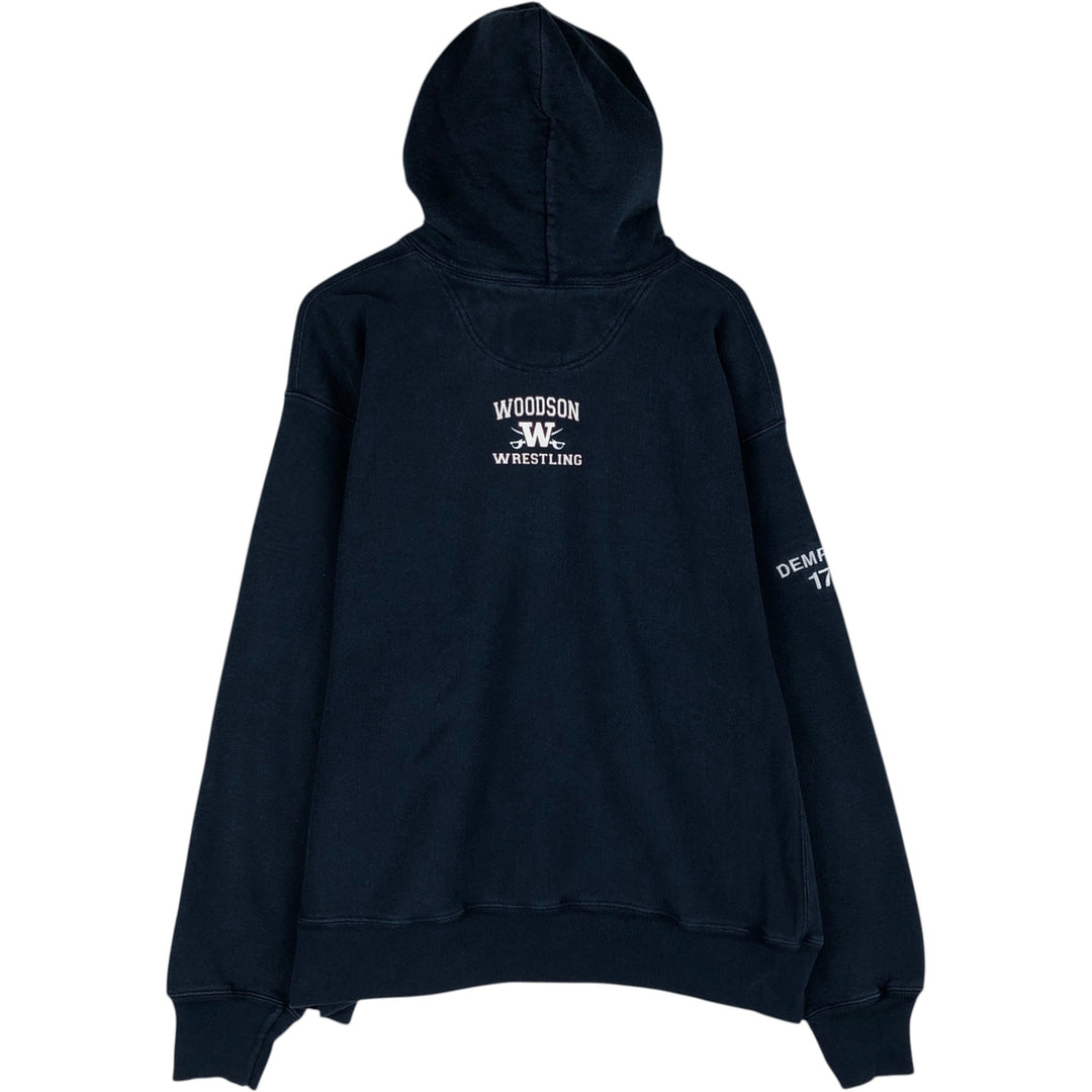 2000'S Champion Premium Reverse Weave Triple Print College Pullover Hoodie, Men's Size XL cotton navy blue type Vintage Second Hand
