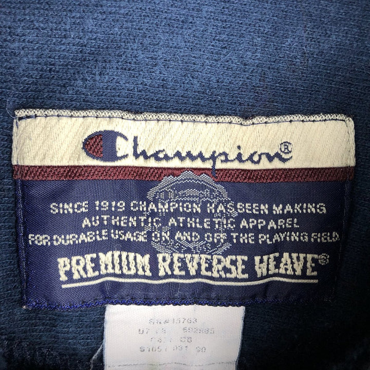 2000'S Champion Premium Reverse Weave Triple Print College Pullover Hoodie, Men's Size XL cotton navy blue type Vintage Second Hand