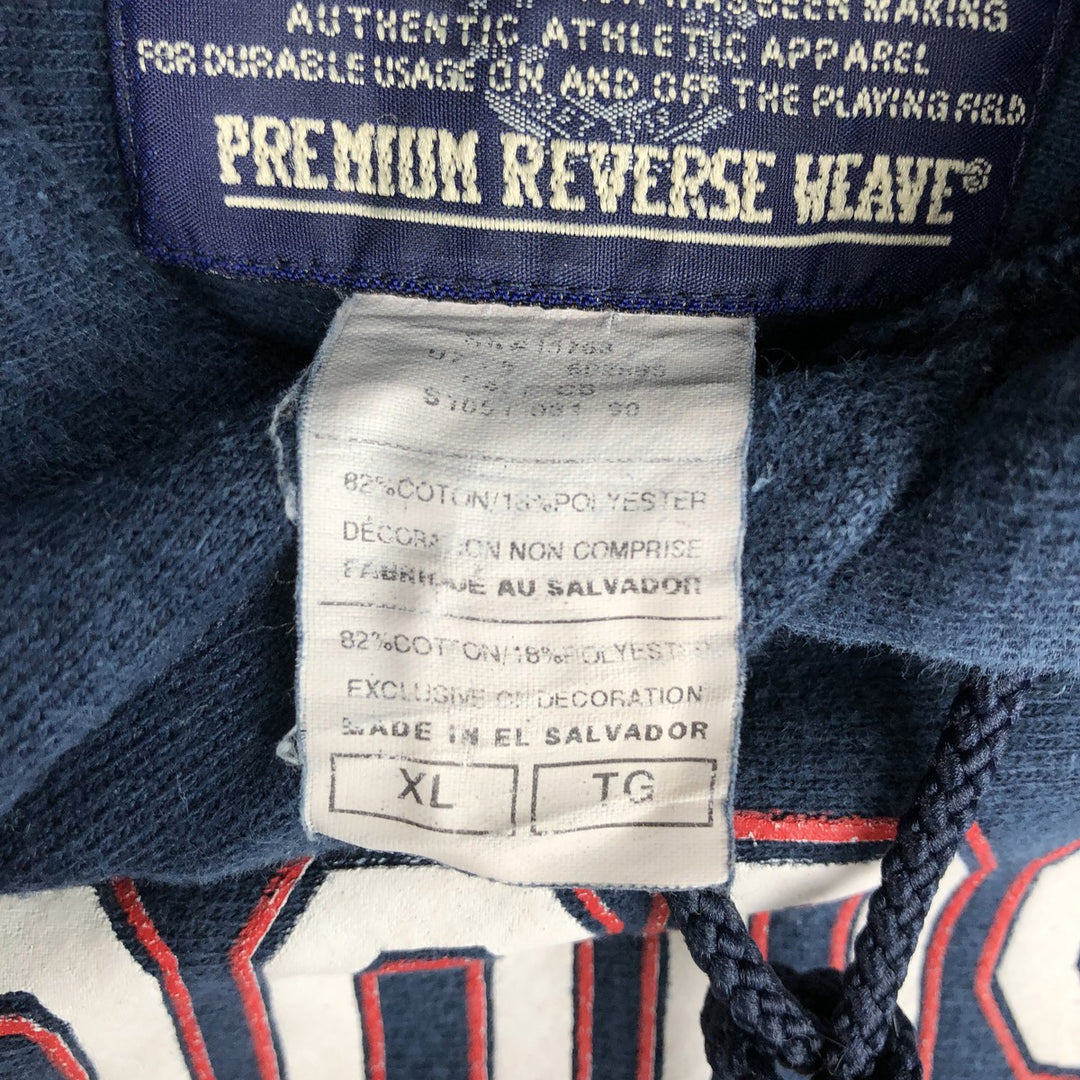 2000'S Champion Premium Reverse Weave Triple Print College Pullover Hoodie, Men's Size XL cotton navy blue type Vintage Second Hand