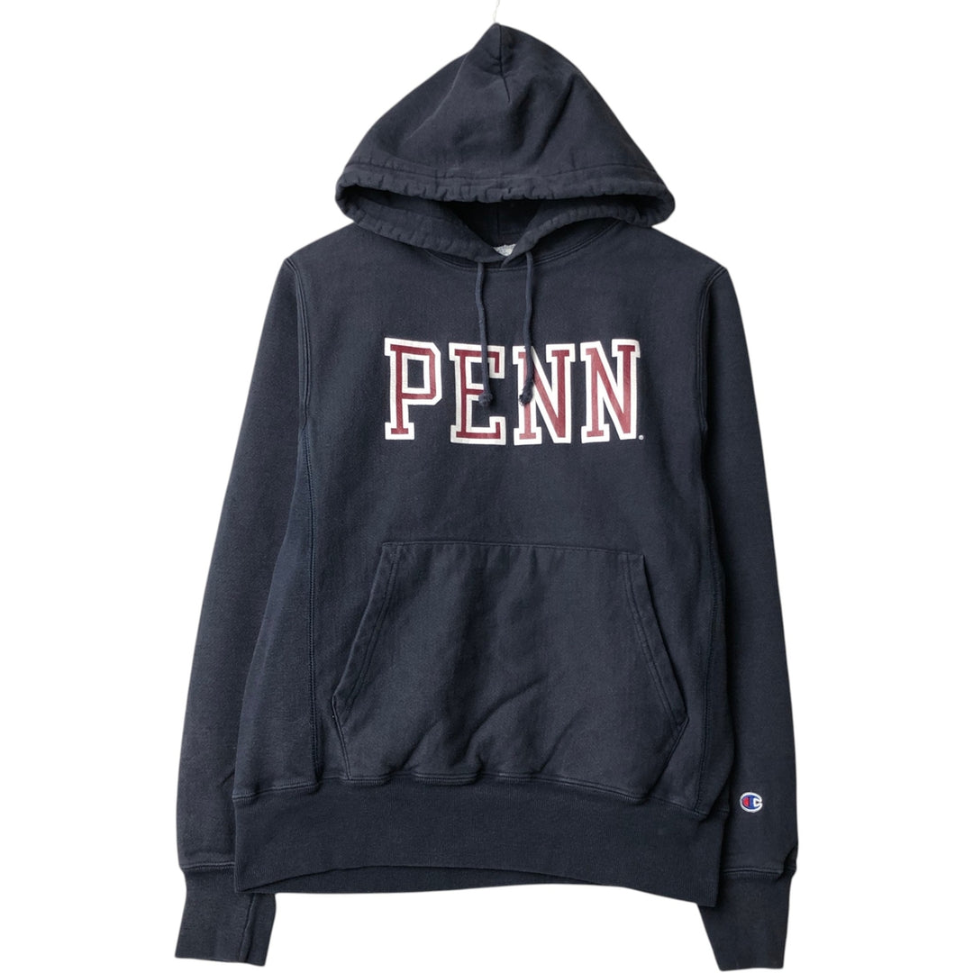 Champion Reverse Weave PENN University of Pennsylvania College Sweat Pullover Hoodie (Men's Size S) cotton navy blue type Vintage Second Hand
