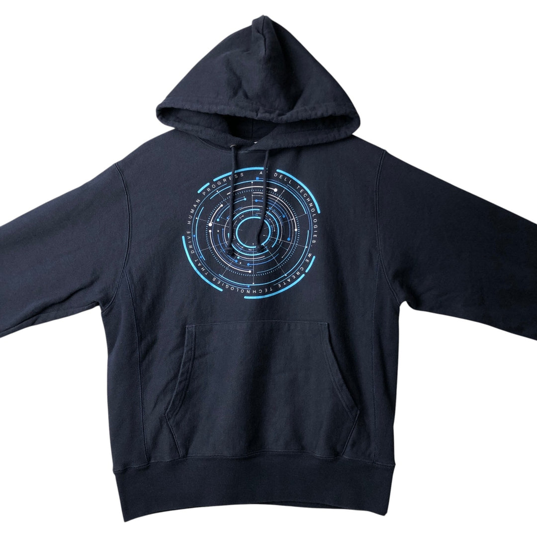 Champion Reverse Weave Dell Technologies Advertising Sweat Pullover Hoodie, Men's Size M (approx.) cotton navy blue type Vintage Second Hand